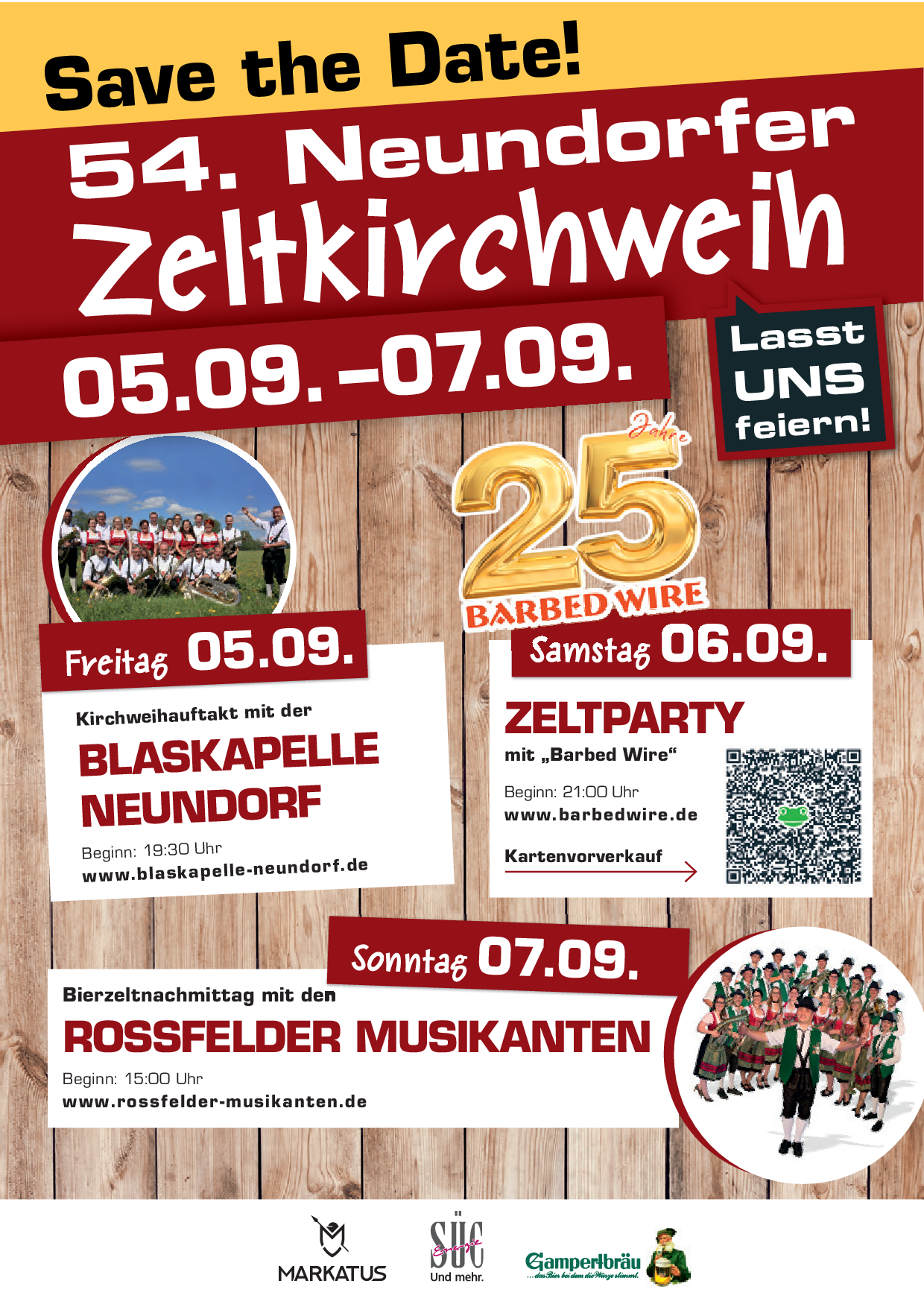 neundorfer zeltkirchweih 53 2025 a6 flyer save the date 250303